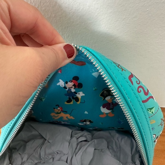 Loungefly Disney Sensational Pirates Characters Mini Backpack Teal One Size New - Picture 9 of 10